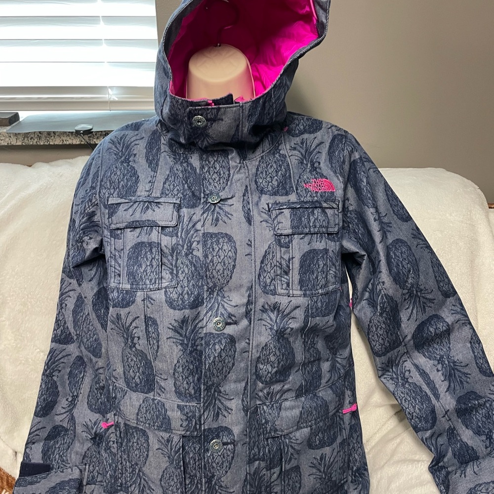 The North Face Ski Jacket Pineapple Pattern Denim - image 2
